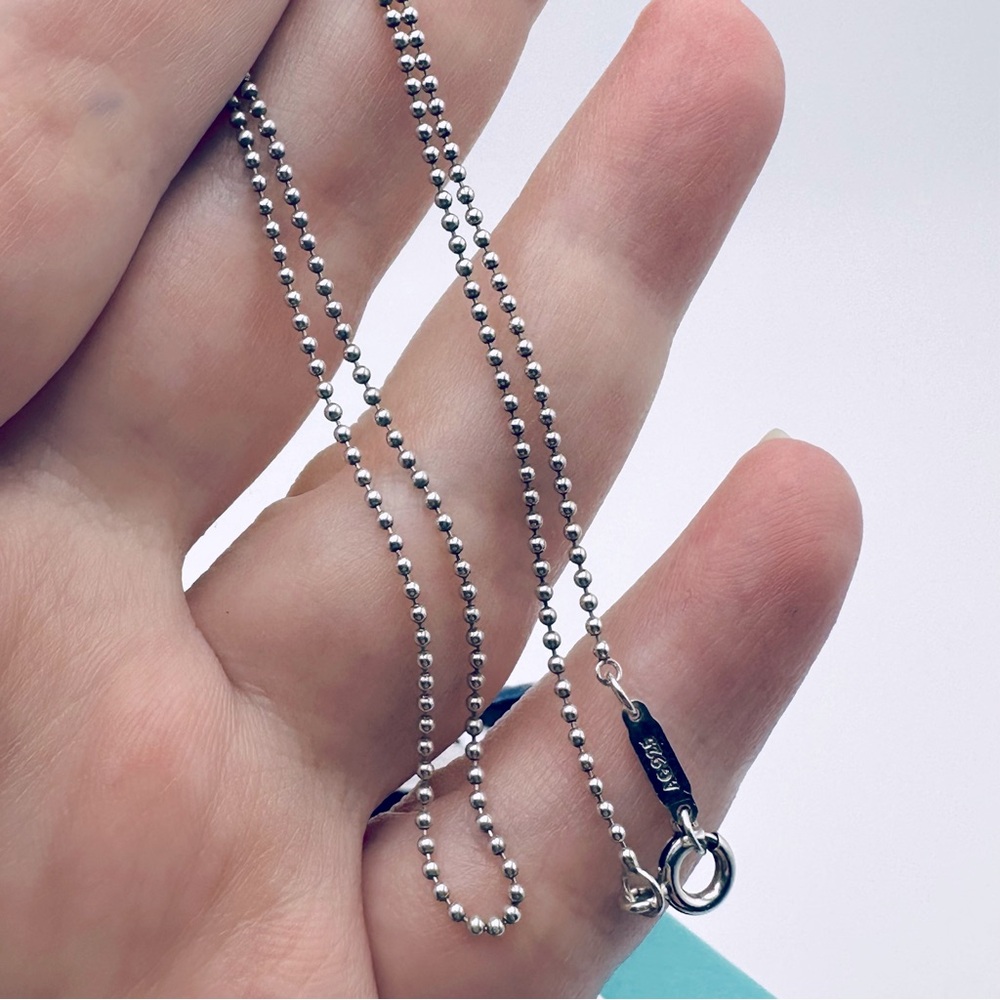 Tiffany & Co. 18” Mini Bead Beaded Necklace Chain in Sterling Silver - Picture 7 of 7